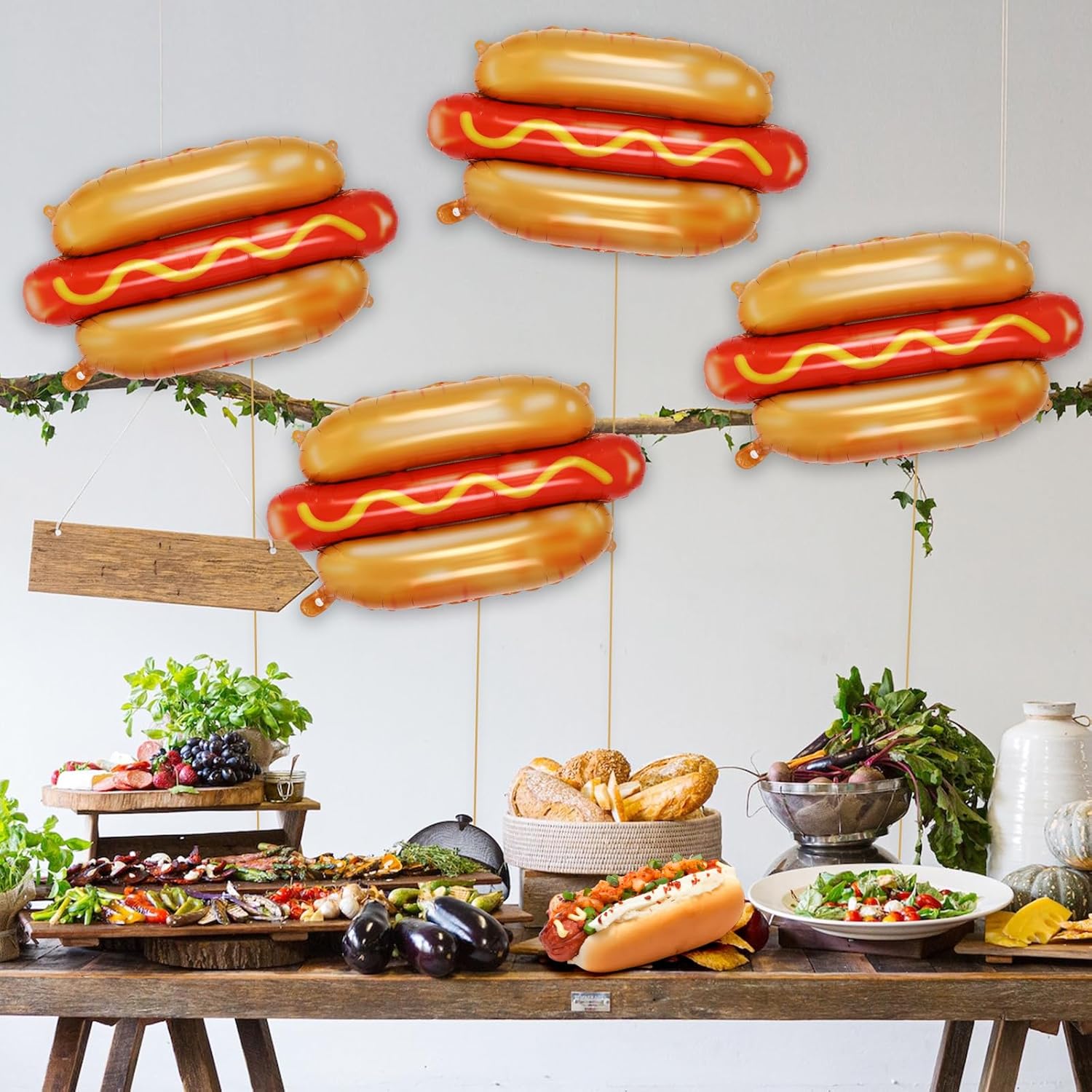 Food Giant Snacks - 6 globos gigantes para perros calientes,