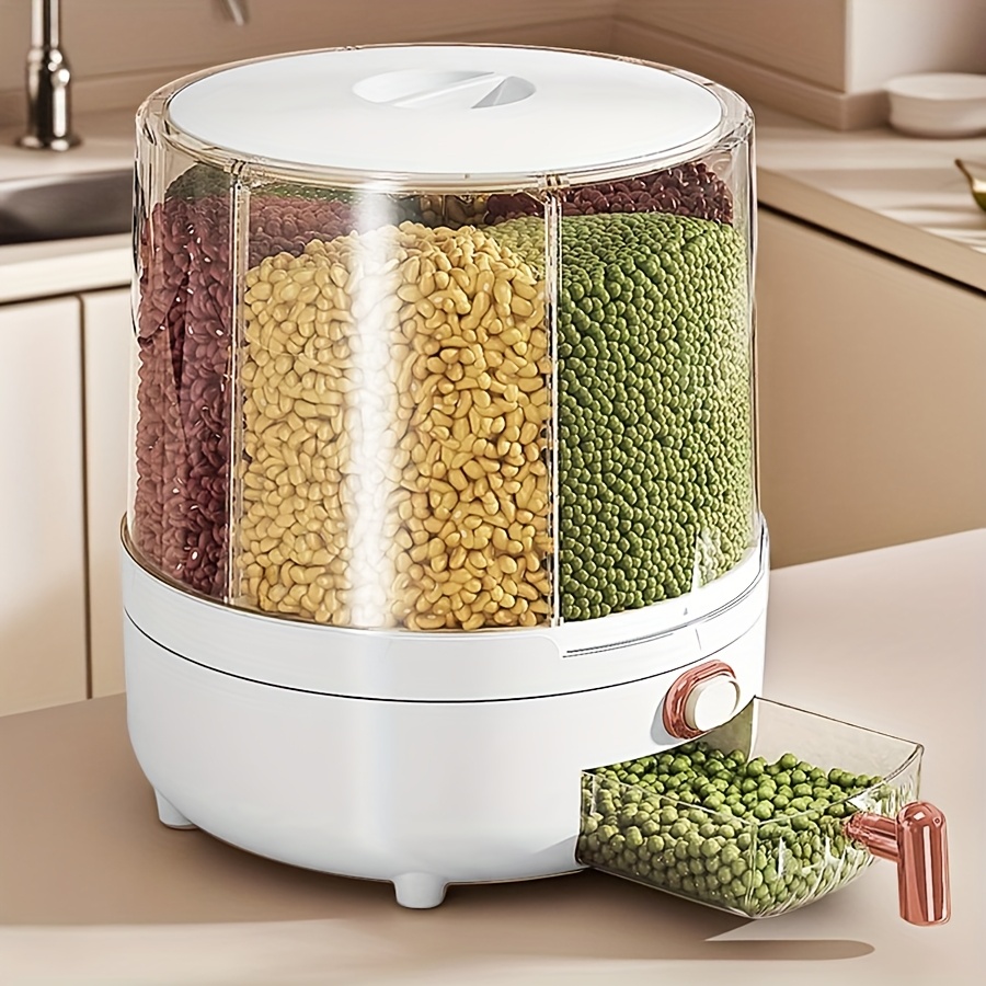 Dry Food Snacks - 6 compartimentos 360 ° Contenedor Giratorio