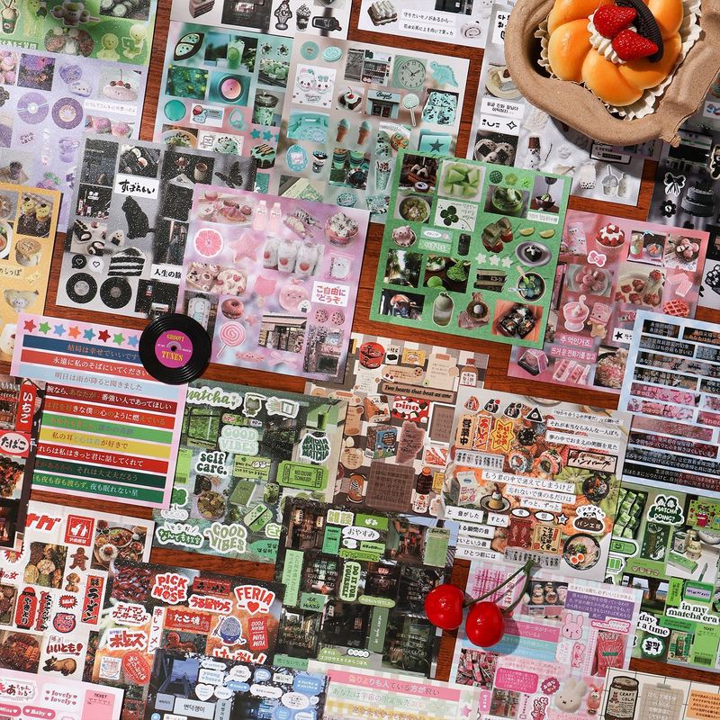30 pegatinas de papel estética - Food Snacks Label reseña y precio