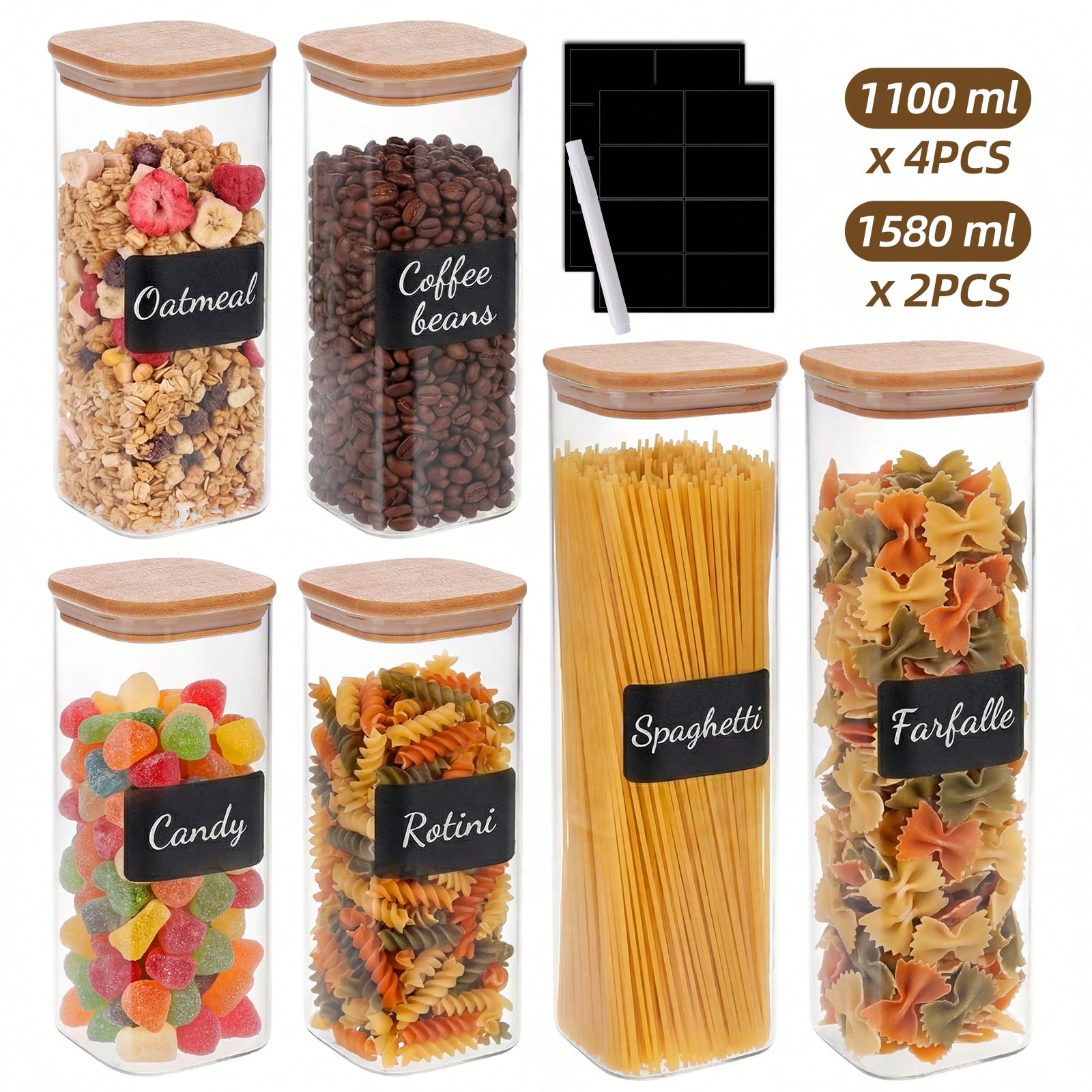 Recipientes de vidrio para alm - Food Snacks Label reseña y precio