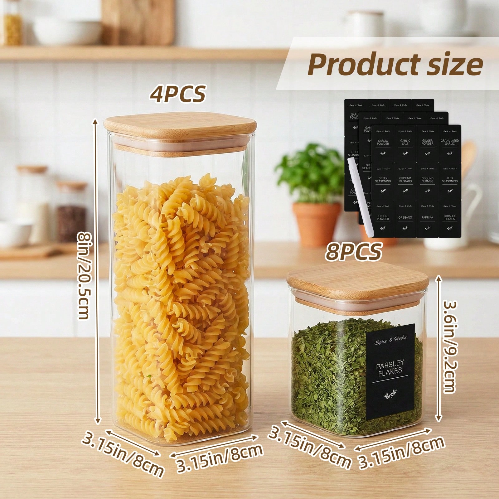 Recipientes de vidrio para alm - Food Snacks Label reseña y precio