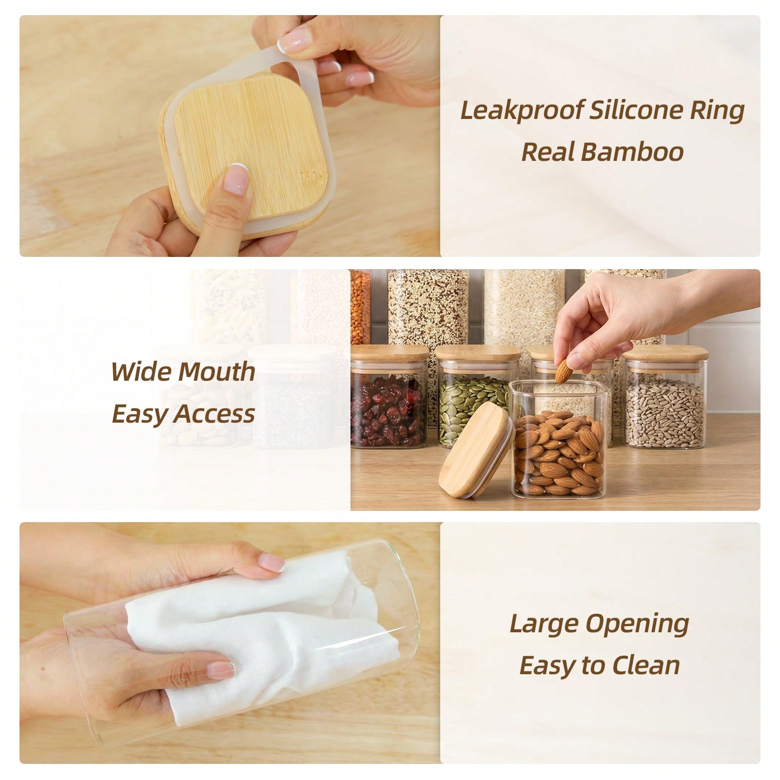 Recipientes de vidrio para alm - Food Snacks Label reseña y precio