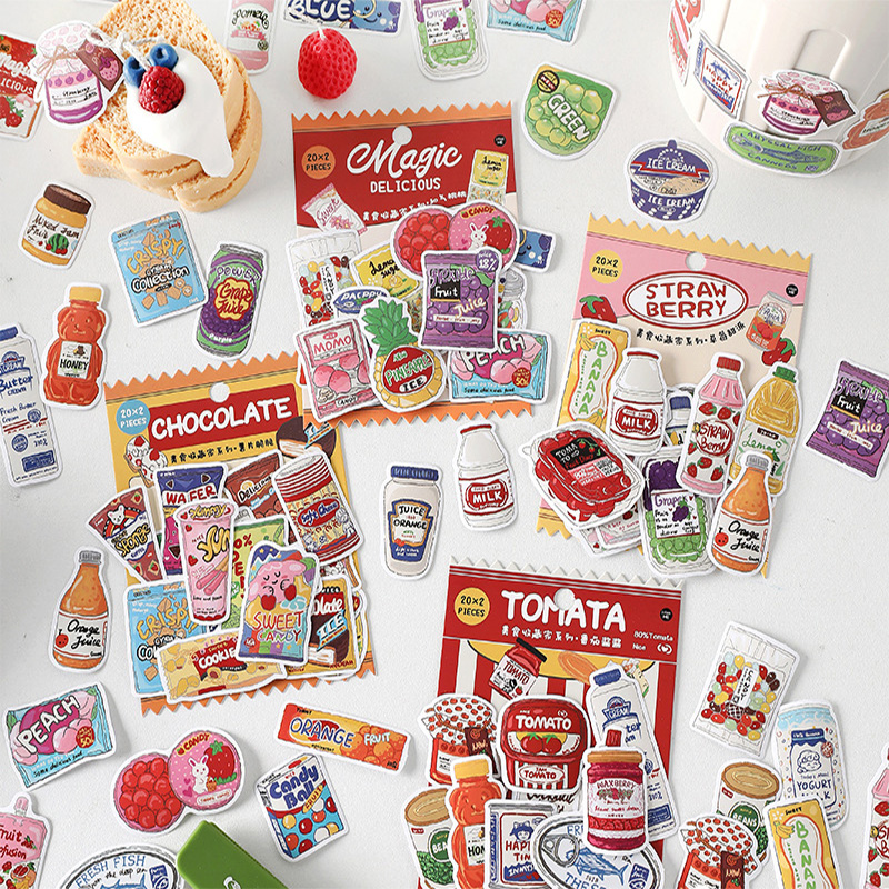 Pegatinas de Comida Bonitas, E - Food Snacks Label reseña y precio