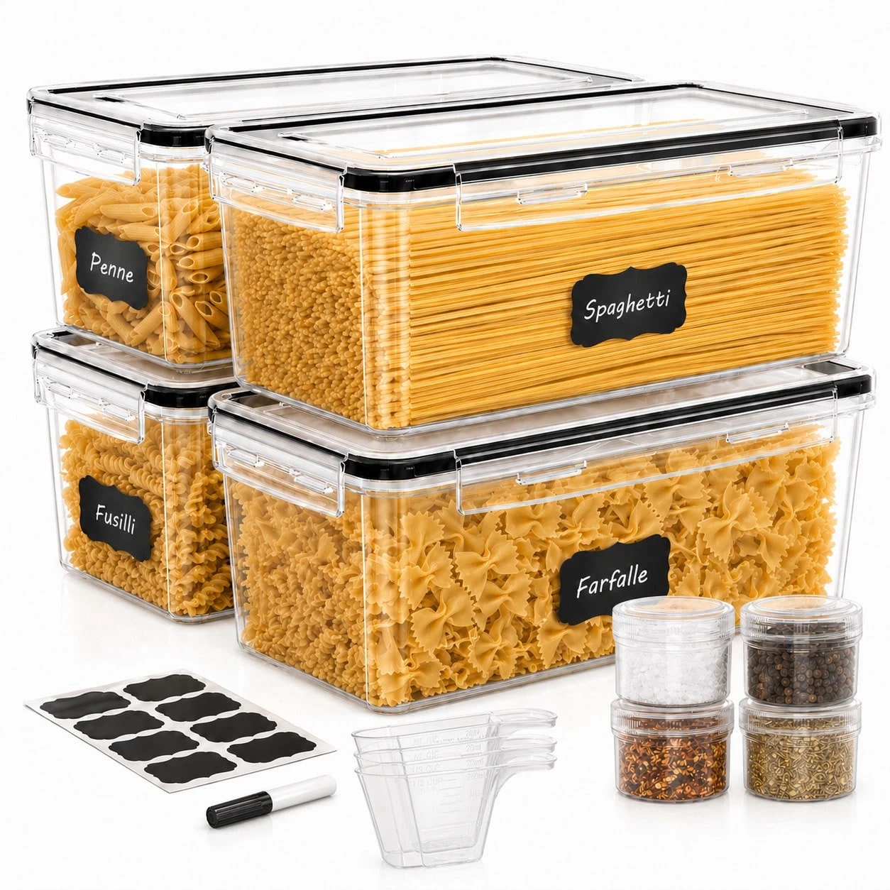 Juego de 8 recipientes herméti - Food Snacks Label reseña y precio