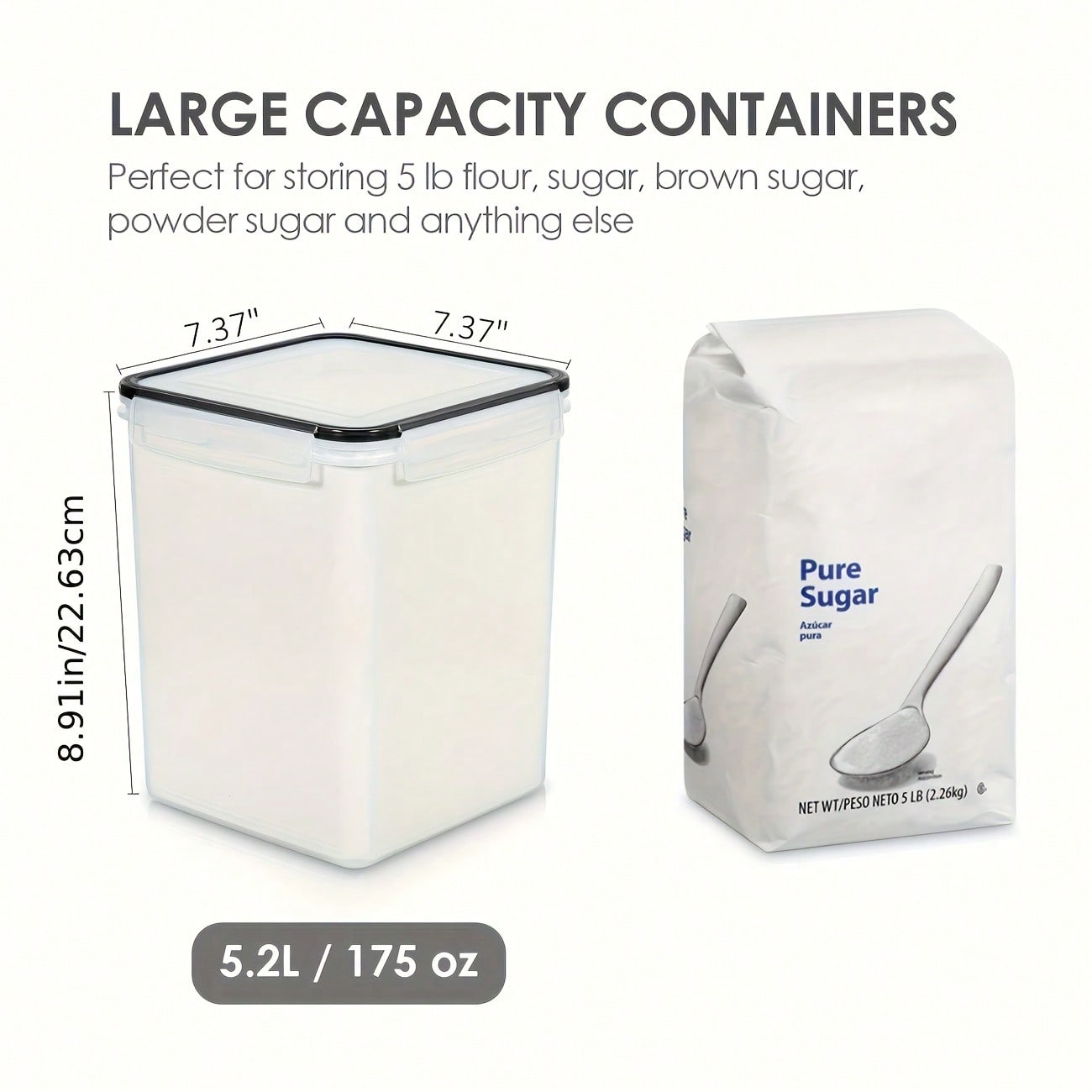 Juego de 4 recipientes grandes - Food Snacks Label reseña y precio